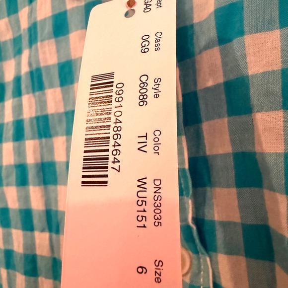 J.Crew‎ Classic Fit Boy Crinkle Gingham Shirt Women's 6 Blue Career Preppy - Picture 7 of 12